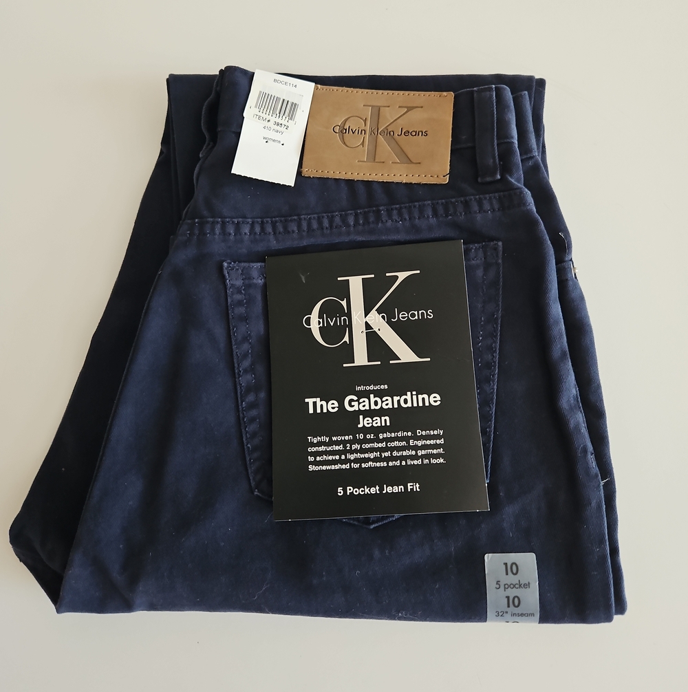 Calvin Klein Navy Gabardine 5-Pocket Jeans